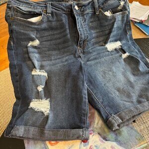 D. Jeans ripped long cuffed